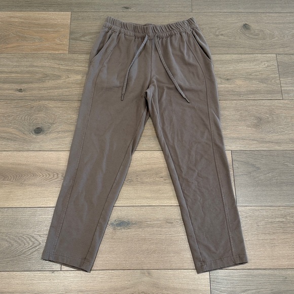 ATHELTA Brown Clay‎ Retroterry Tapered Pant Active Lounge Soft Cotton Terry Sz S - Picture 2 of 12